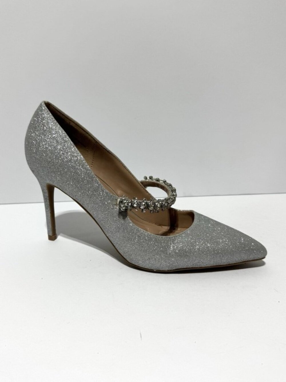 BCBGeneration Womens Branda Pump Heels Silver Size 8M